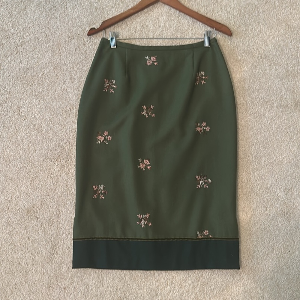 Tracy Reese Floral Embroidered Pencil Skirt